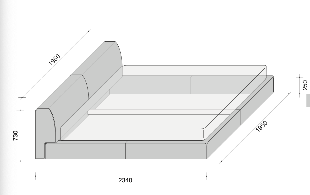 Softland letto L.195 tessuto DA