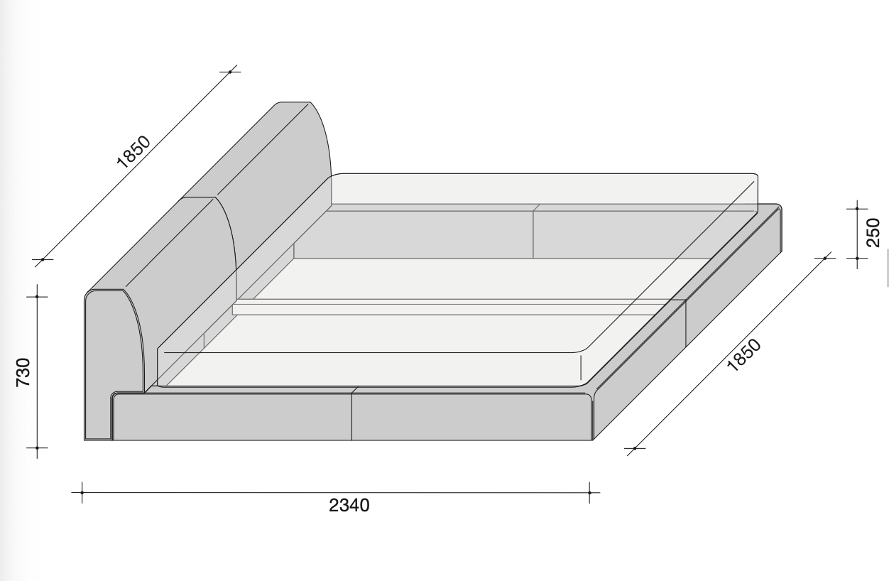 Softland letto L.185 tessuto DA