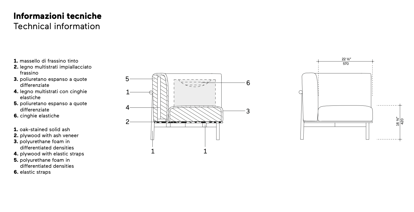 Taiki sofa divano tessuto DA