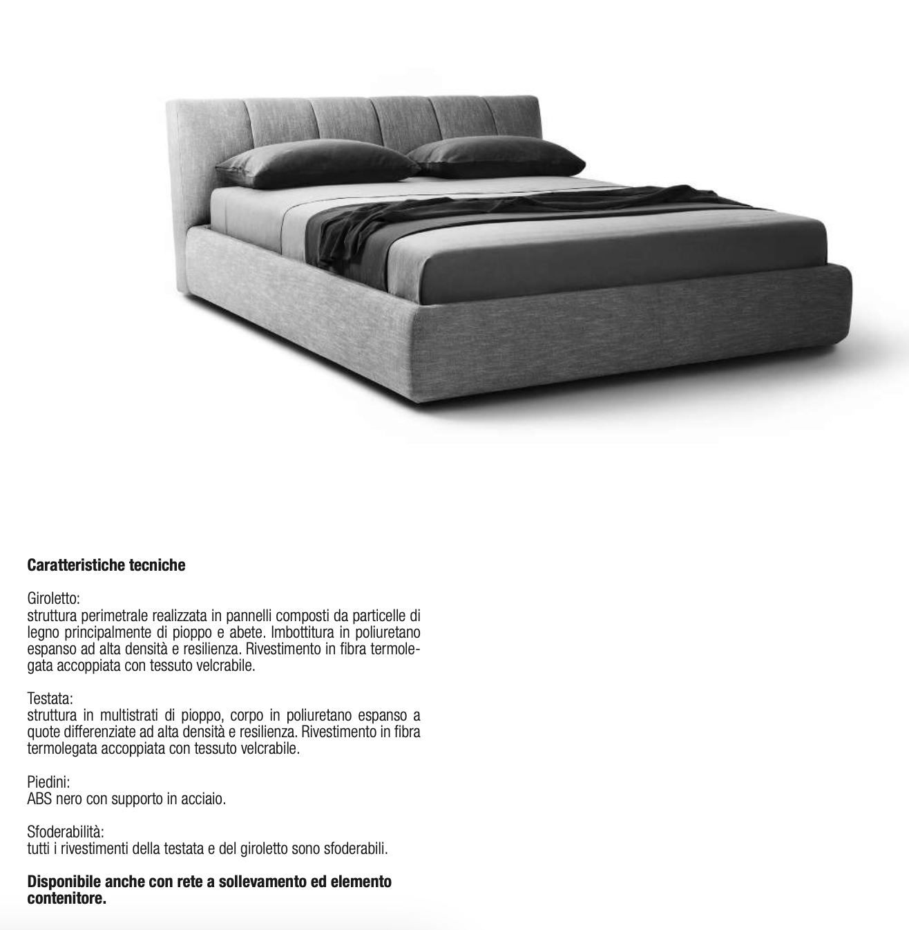 Warp Bed letto con contenitore pelle sintetica