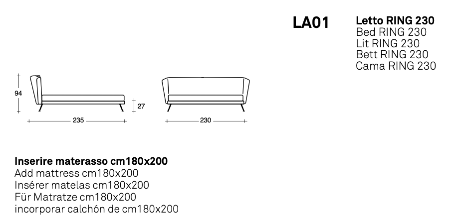 Duke letto pelle aida