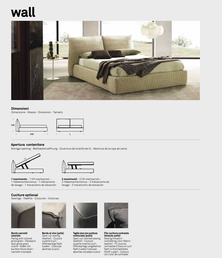 Wall letto pelle aida