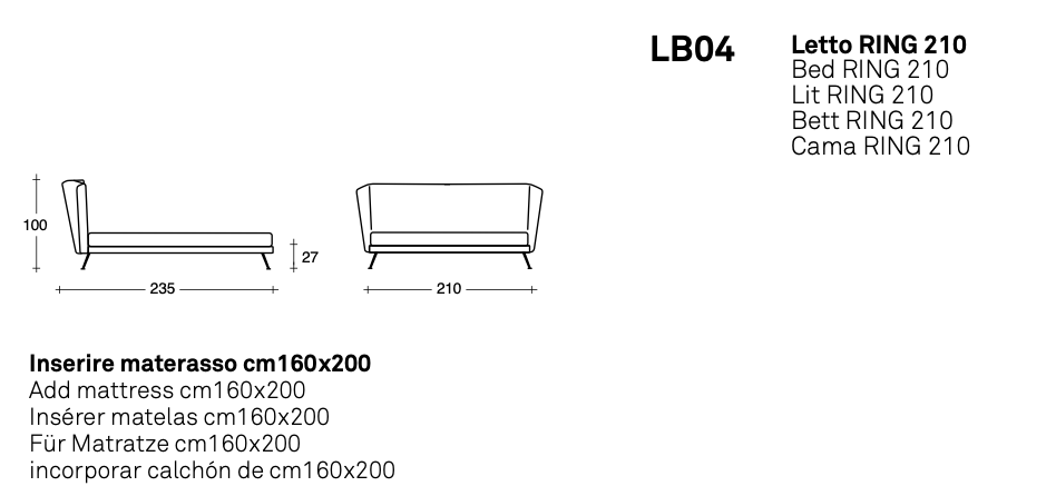 Duke High letto pelle aida