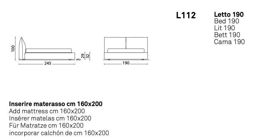 Wall letto pelle aida