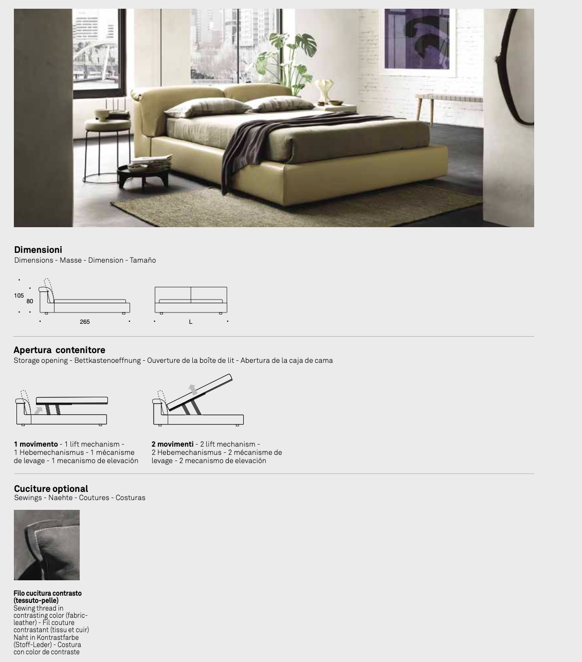 William letto pelle aida