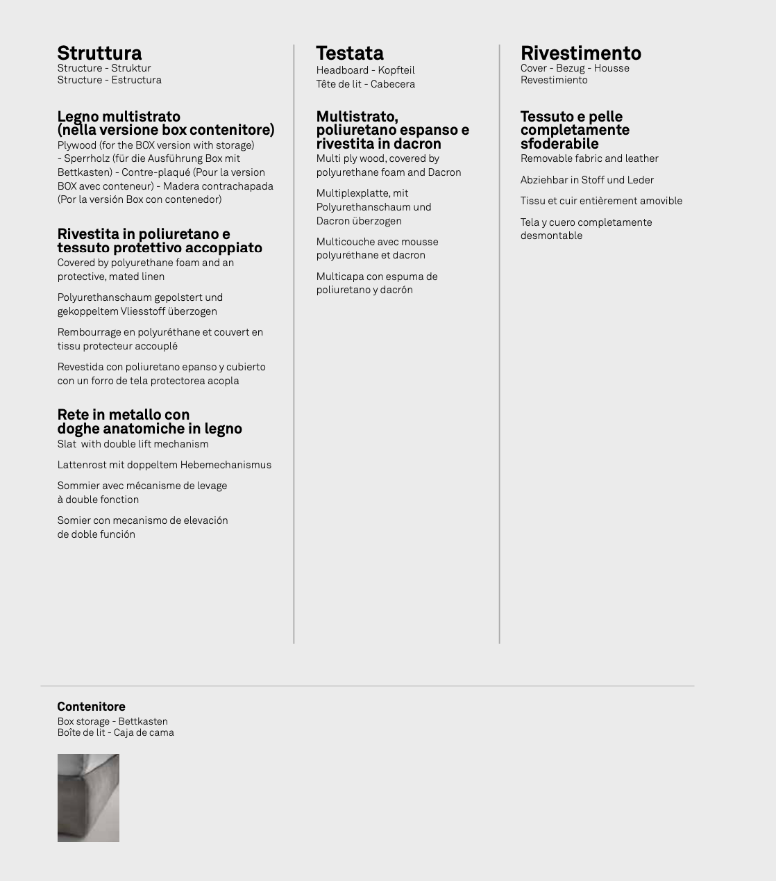 Terence XL letto tessuto top