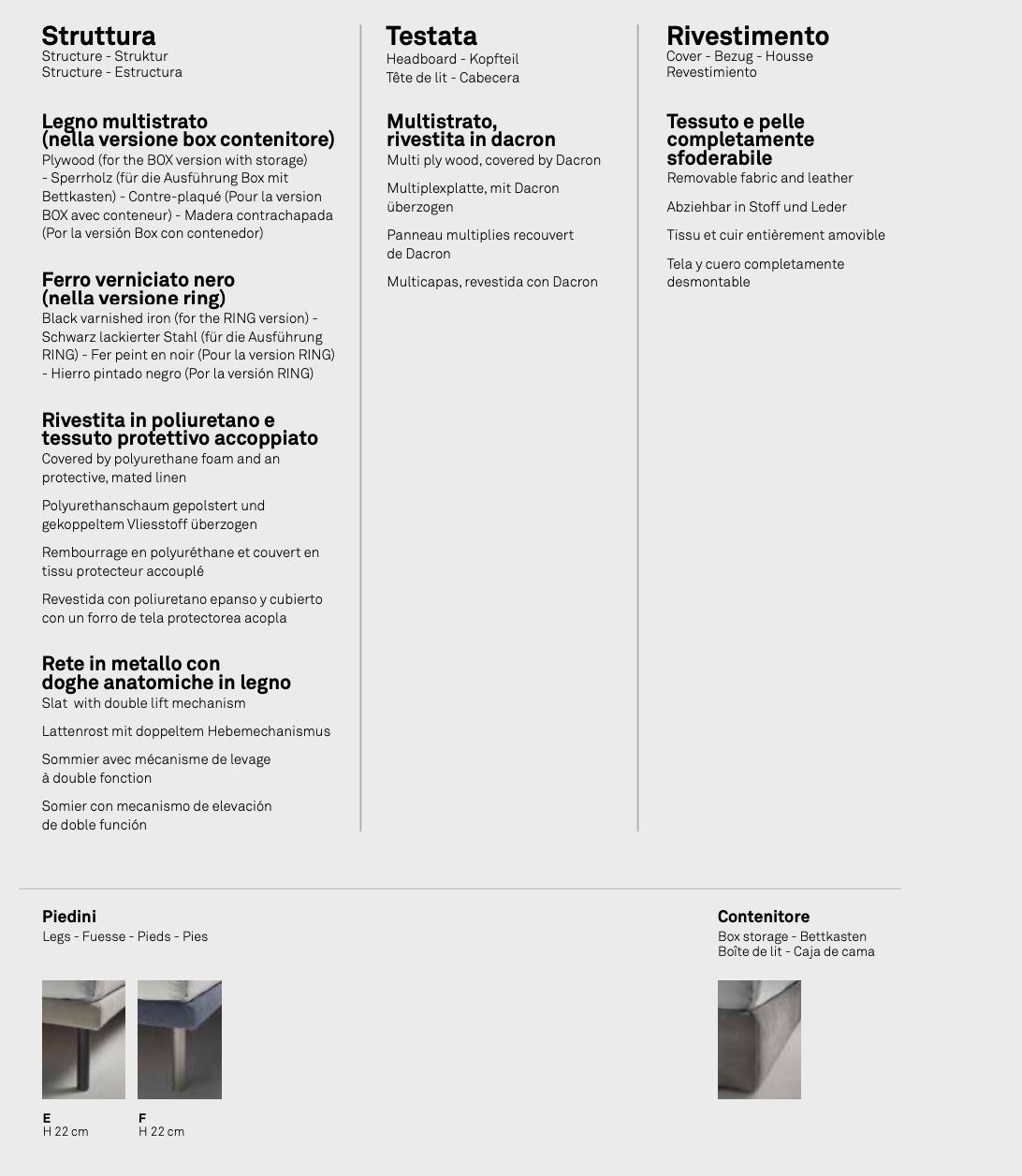 Essential letto pelle aida