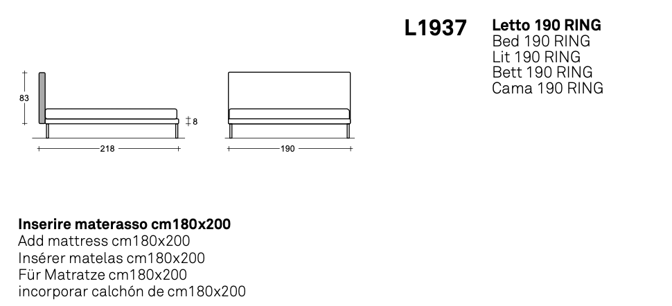 Essential letto pelle aida