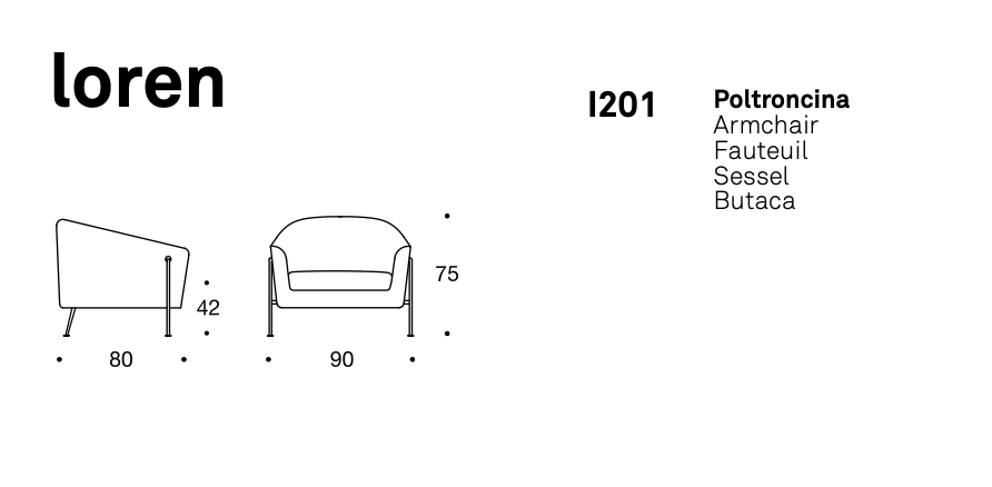 Loren poltroncina tessuto top