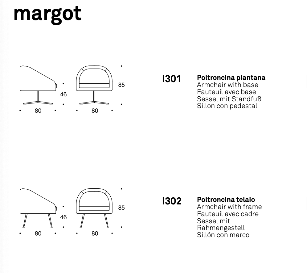 Margot poltroncina tessuto top
