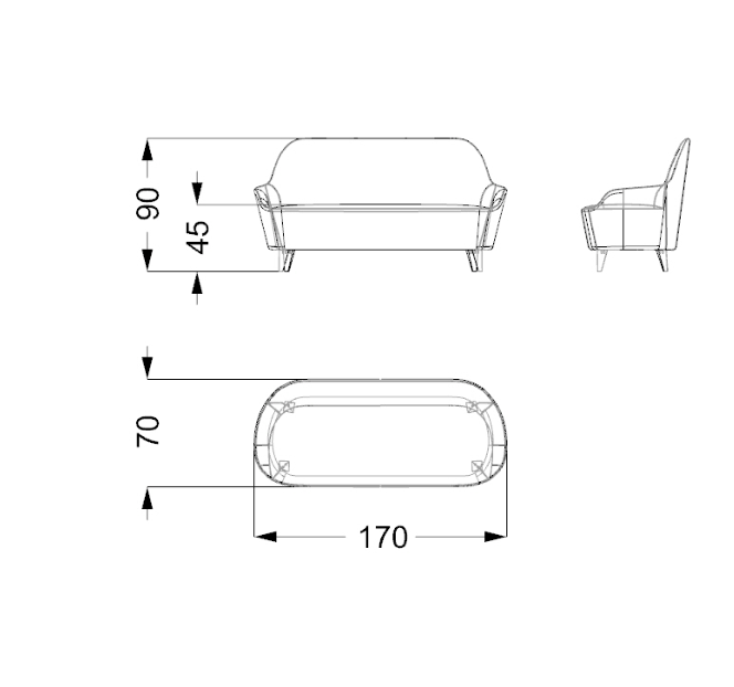 Nuvola Lounge divano tessuto super