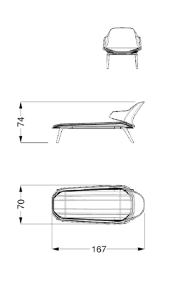 Vela chaise longue pelle colorata