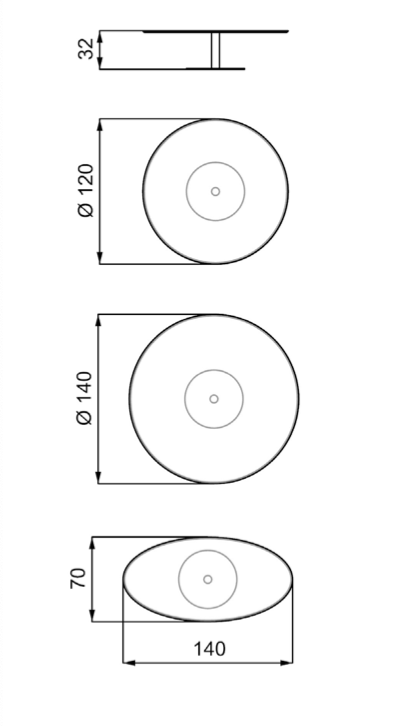 Rondò 40 tavolino piano legnoreflex