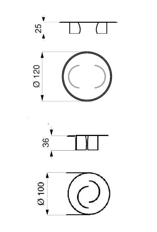 Petalo 40 tavolino top vetro