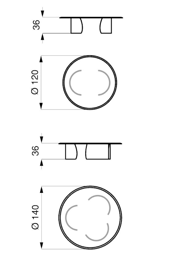Petalo 40 tavolino top vetro
