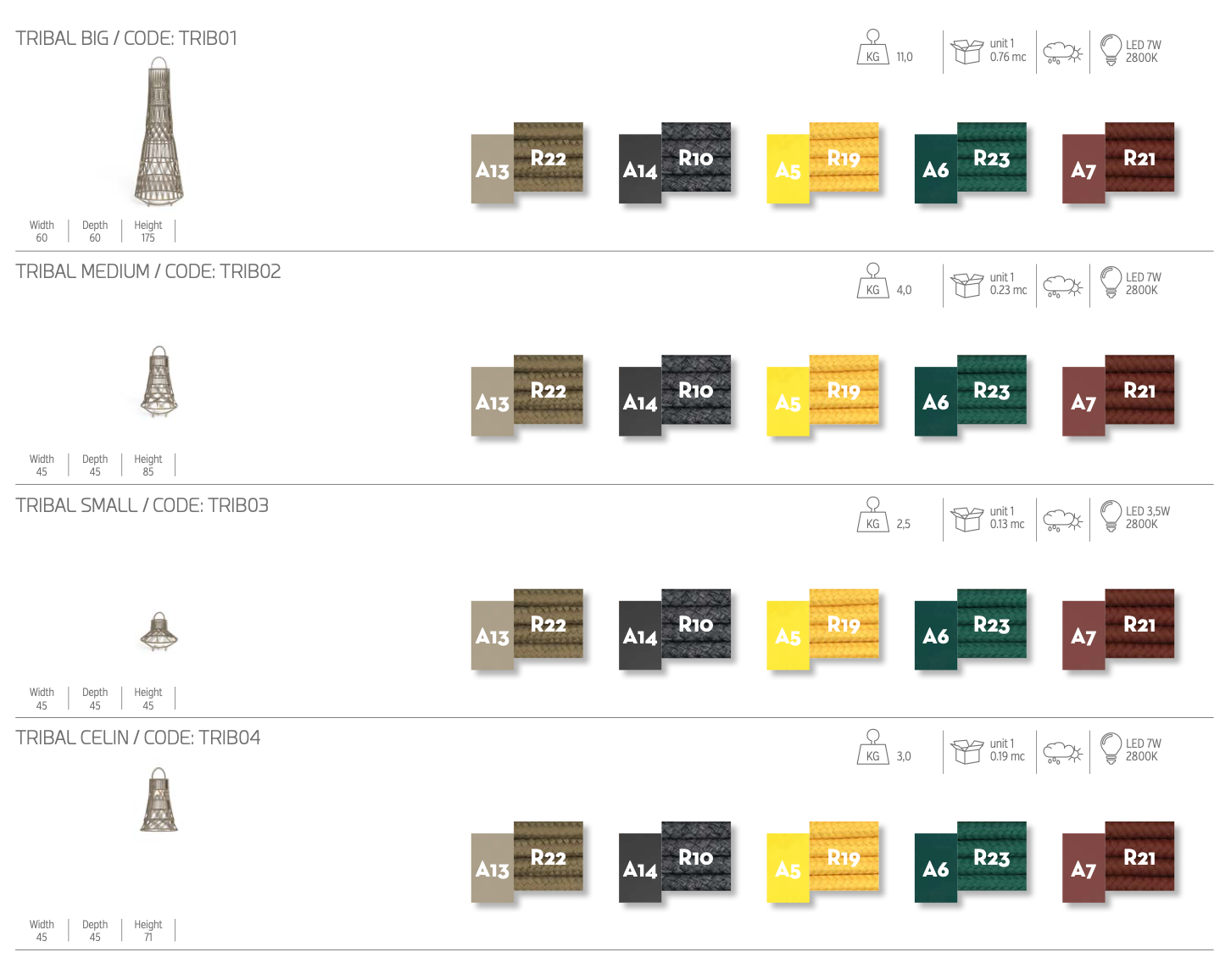 Tribal small lampada outdoor