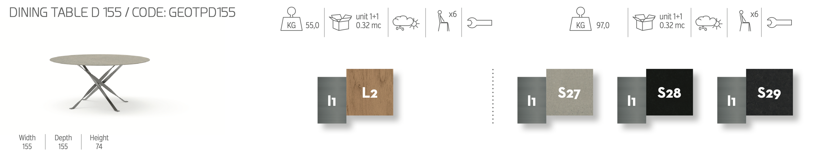 George D155 tavolo outdoor