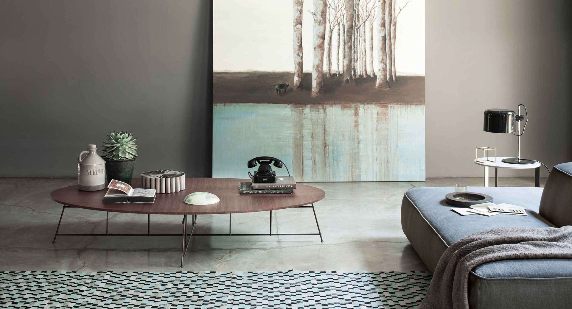 Mr.Zheng tavolino ovale laccato opaco