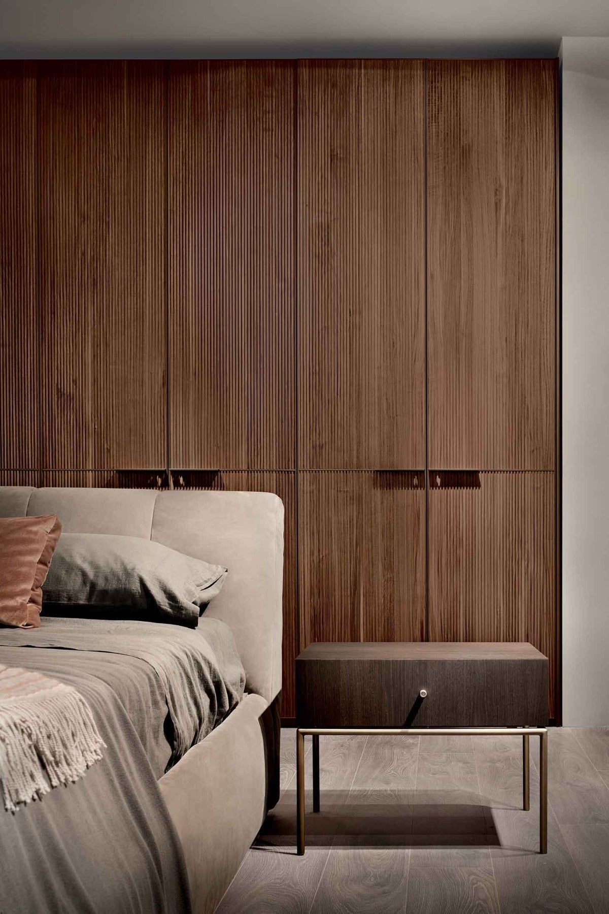 Warp Bed letto con contenitore pelle sintetica