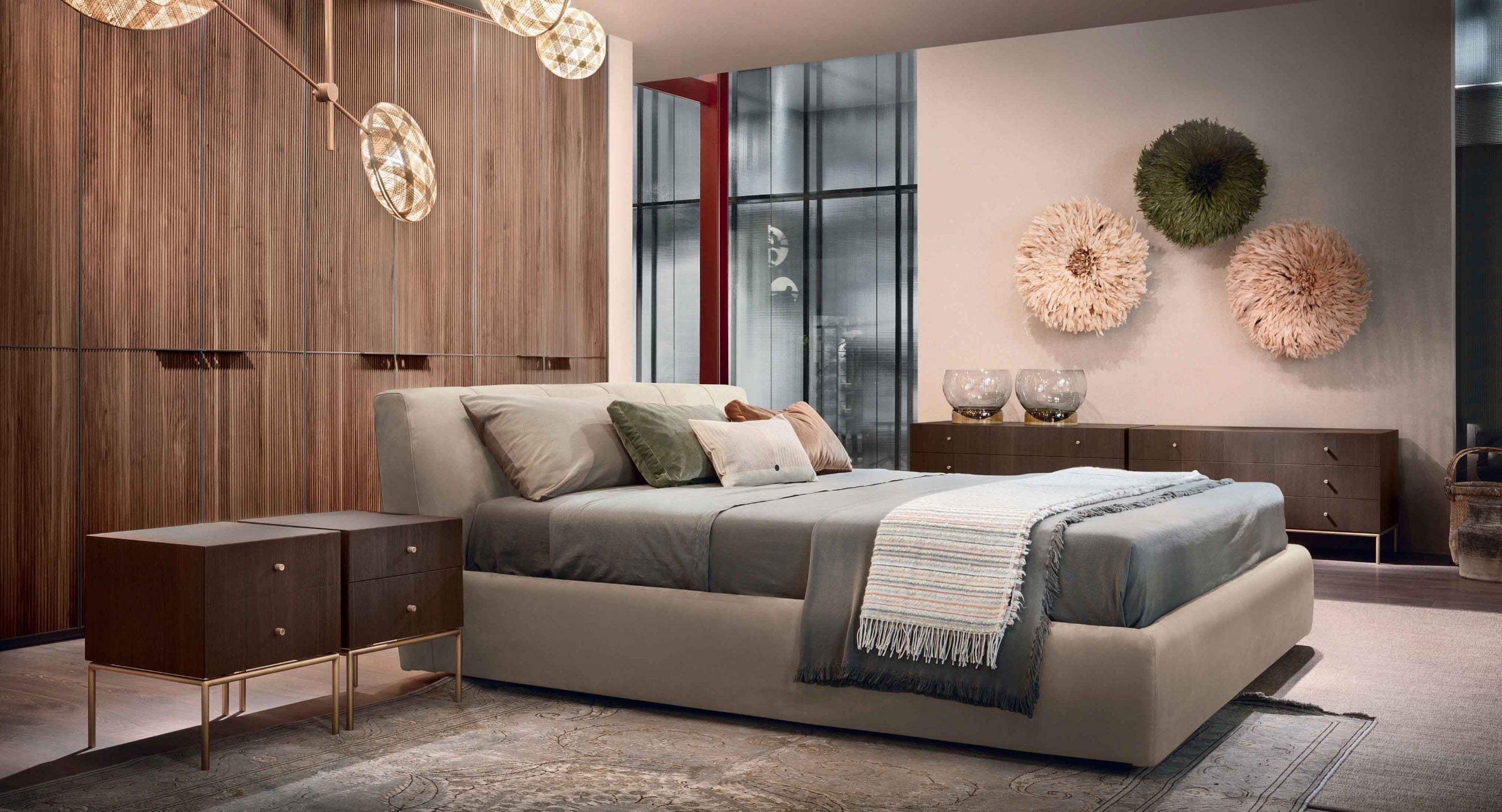 Warp Bed letto con contenitore pelle sintetica