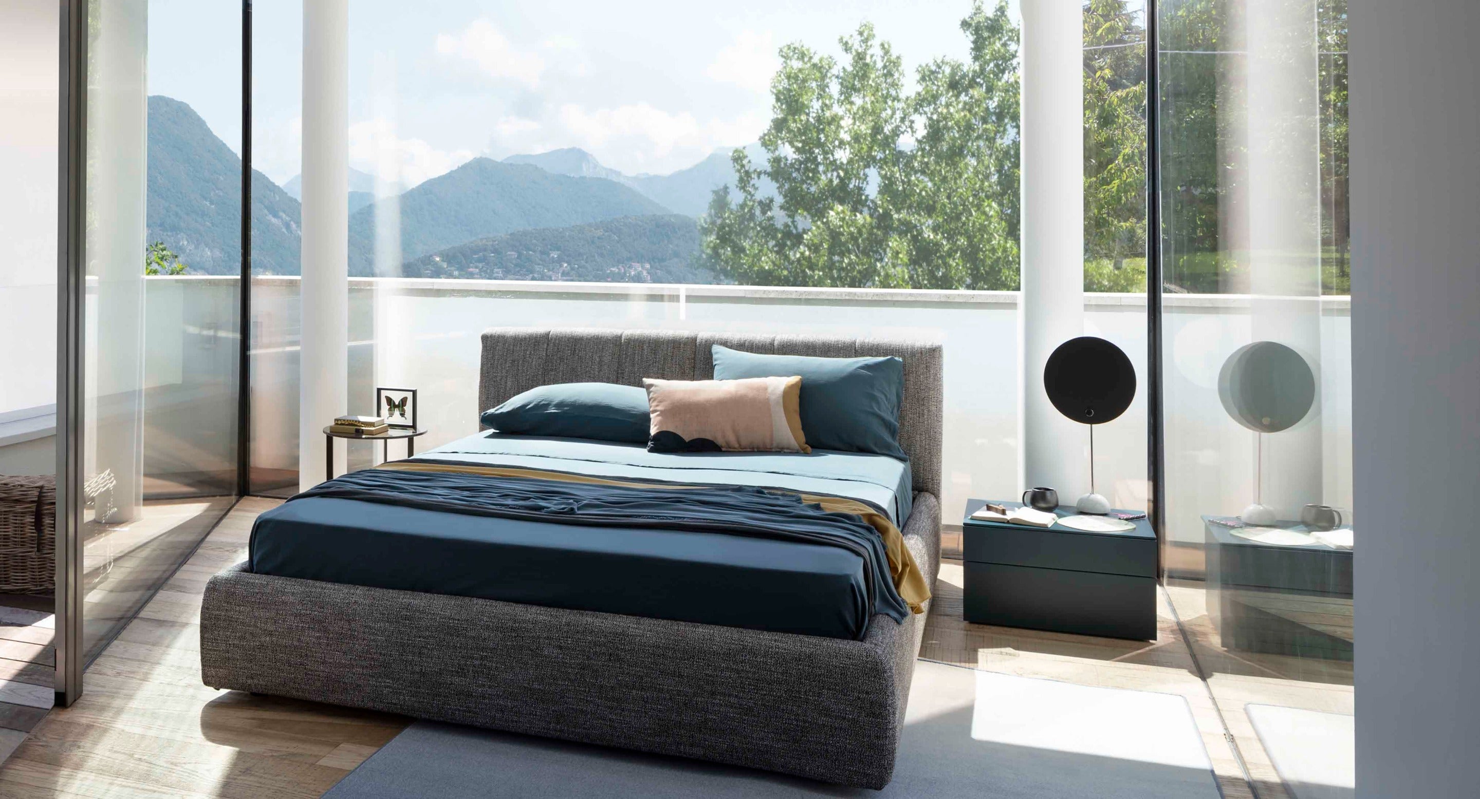 Warp Bed letto con contenitore pelle sintetica