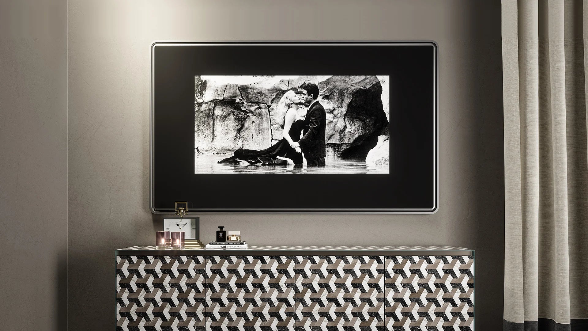 Oh Frame specchio contenitore tv