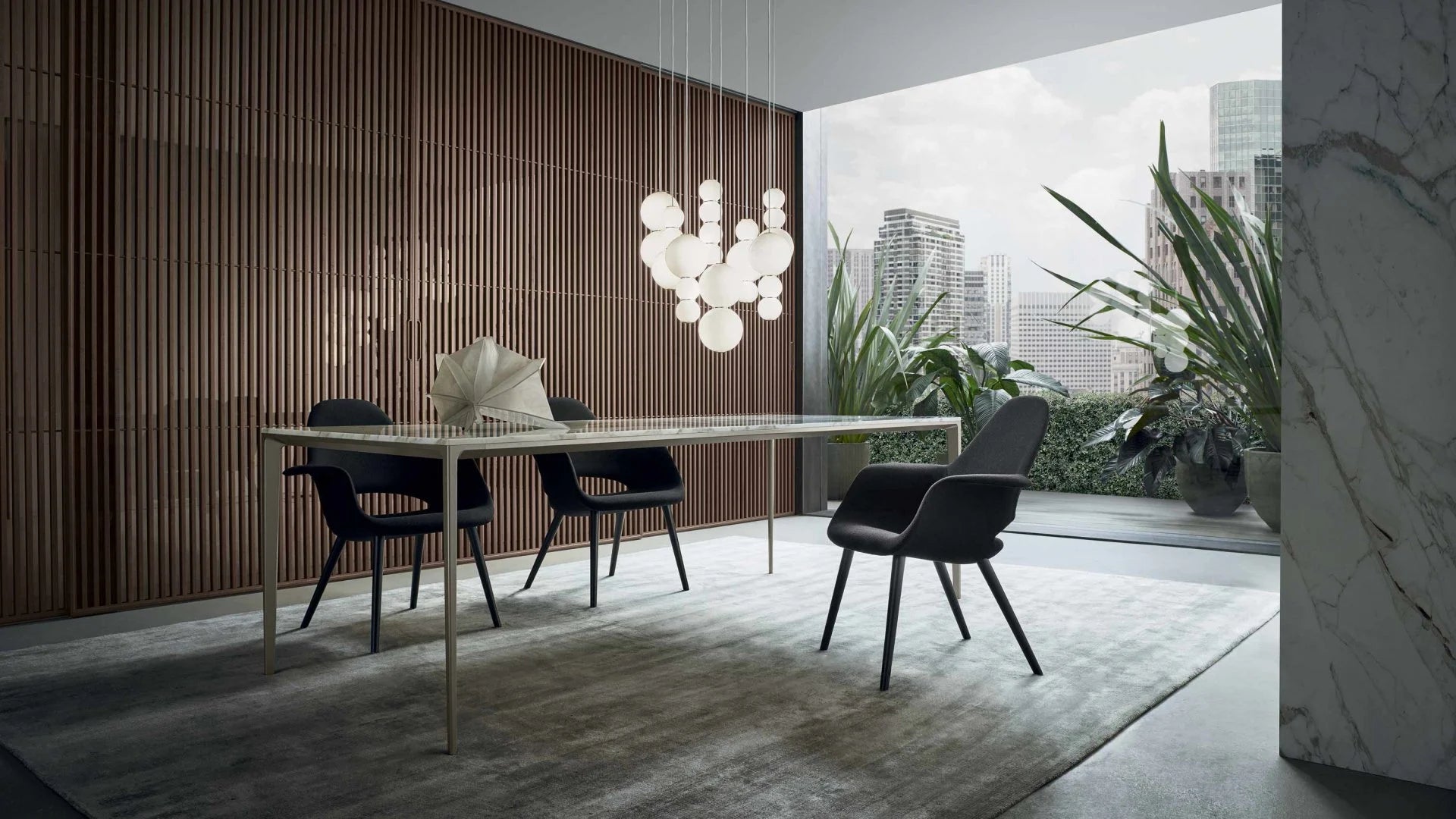 Long Island tavolo allungabile piano vetro laccato diamante