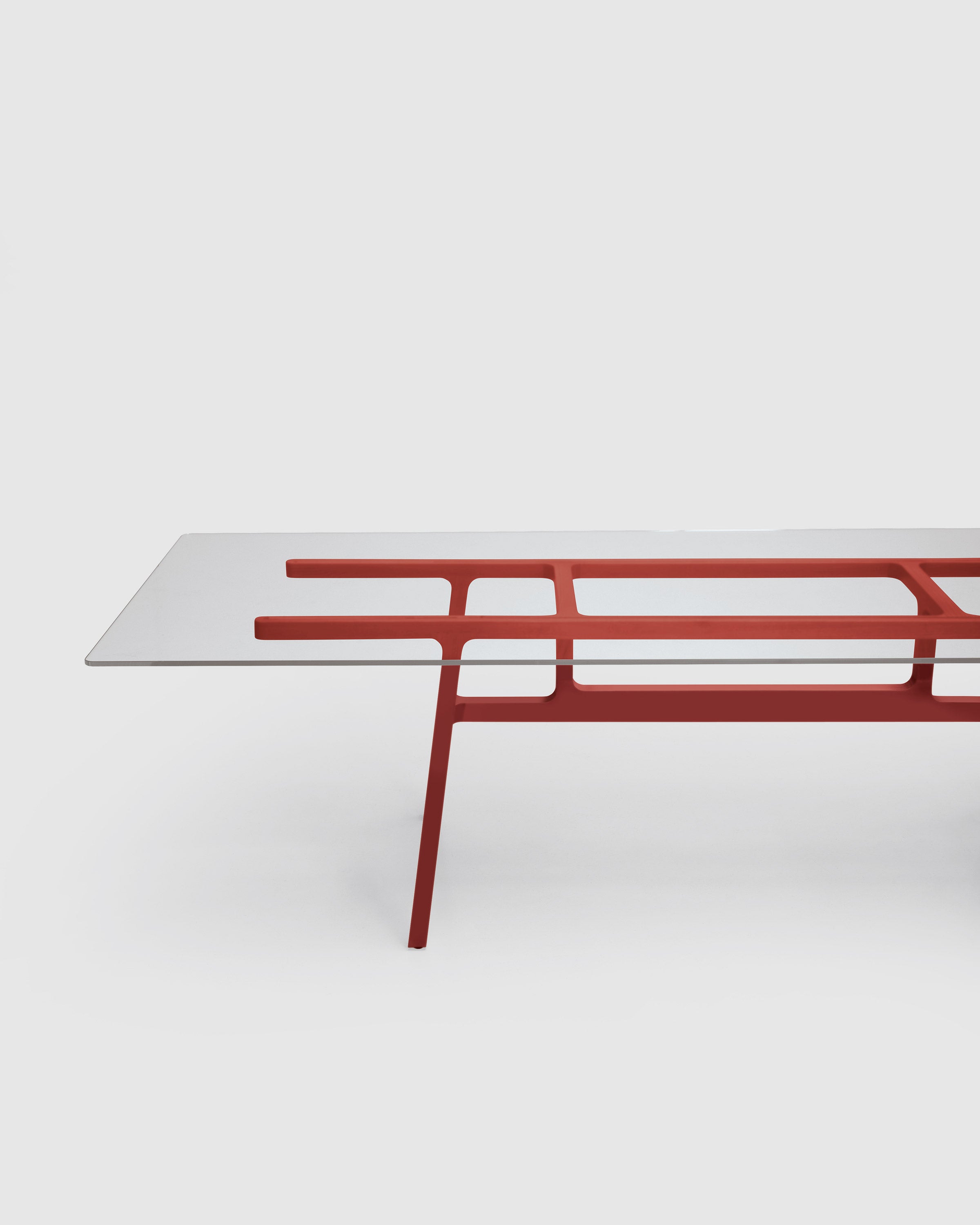 Bottega tavolo con piano rettangolare in legno