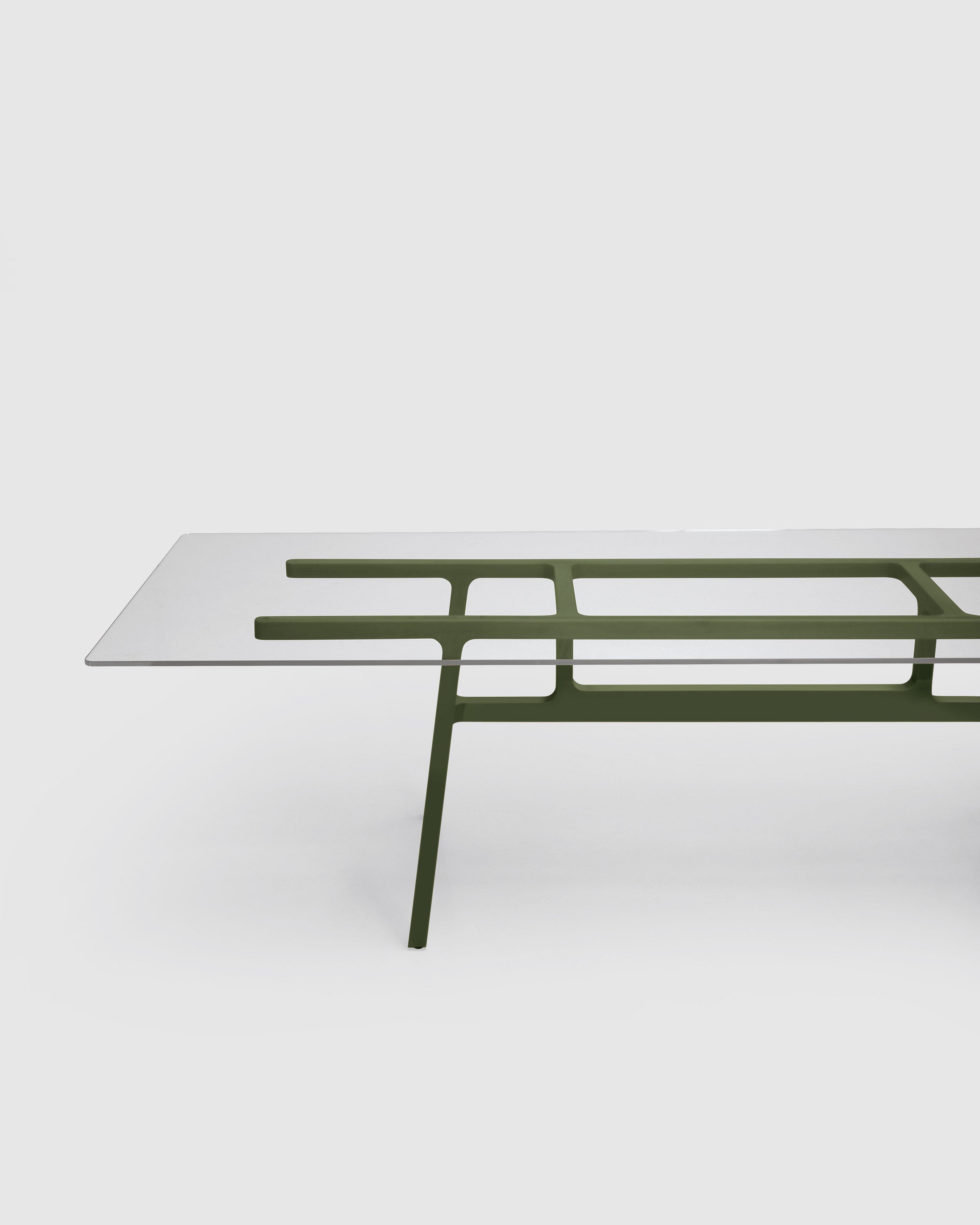 Bottega tavolo con piano rettangolare in legno