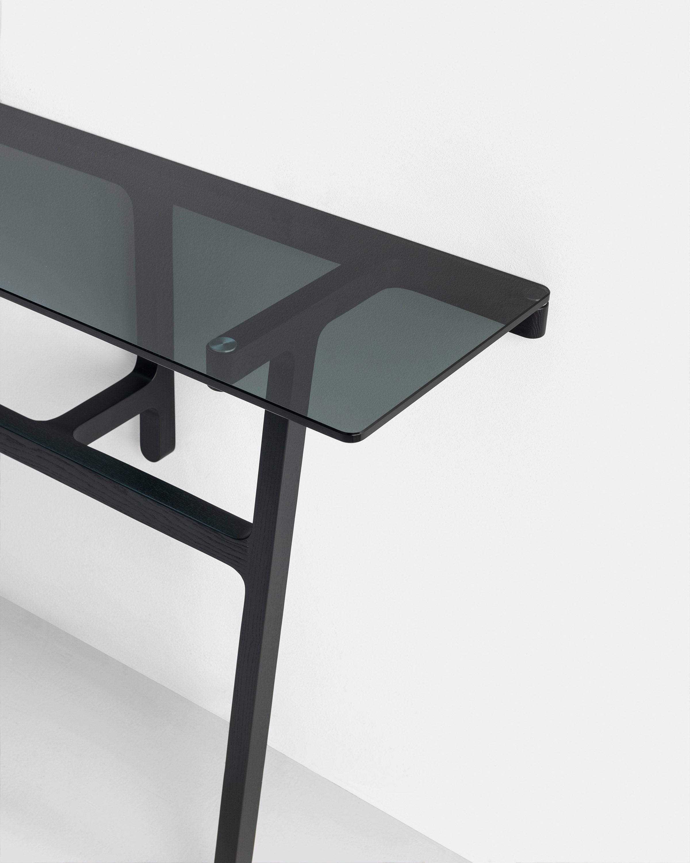 Bottega tavolo con piano rettangolare in legno