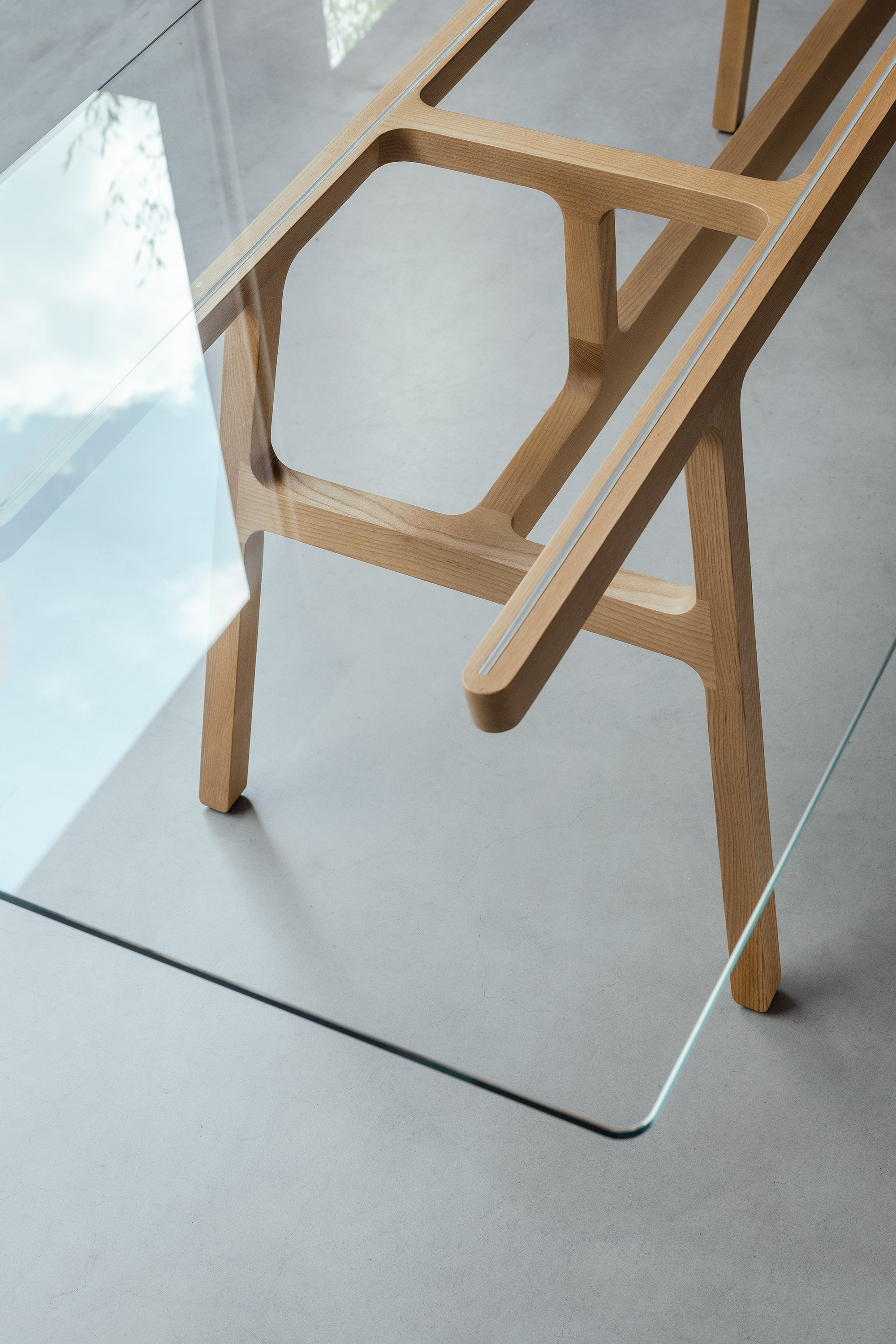 Bottega tavolo con piano rettangolare in legno