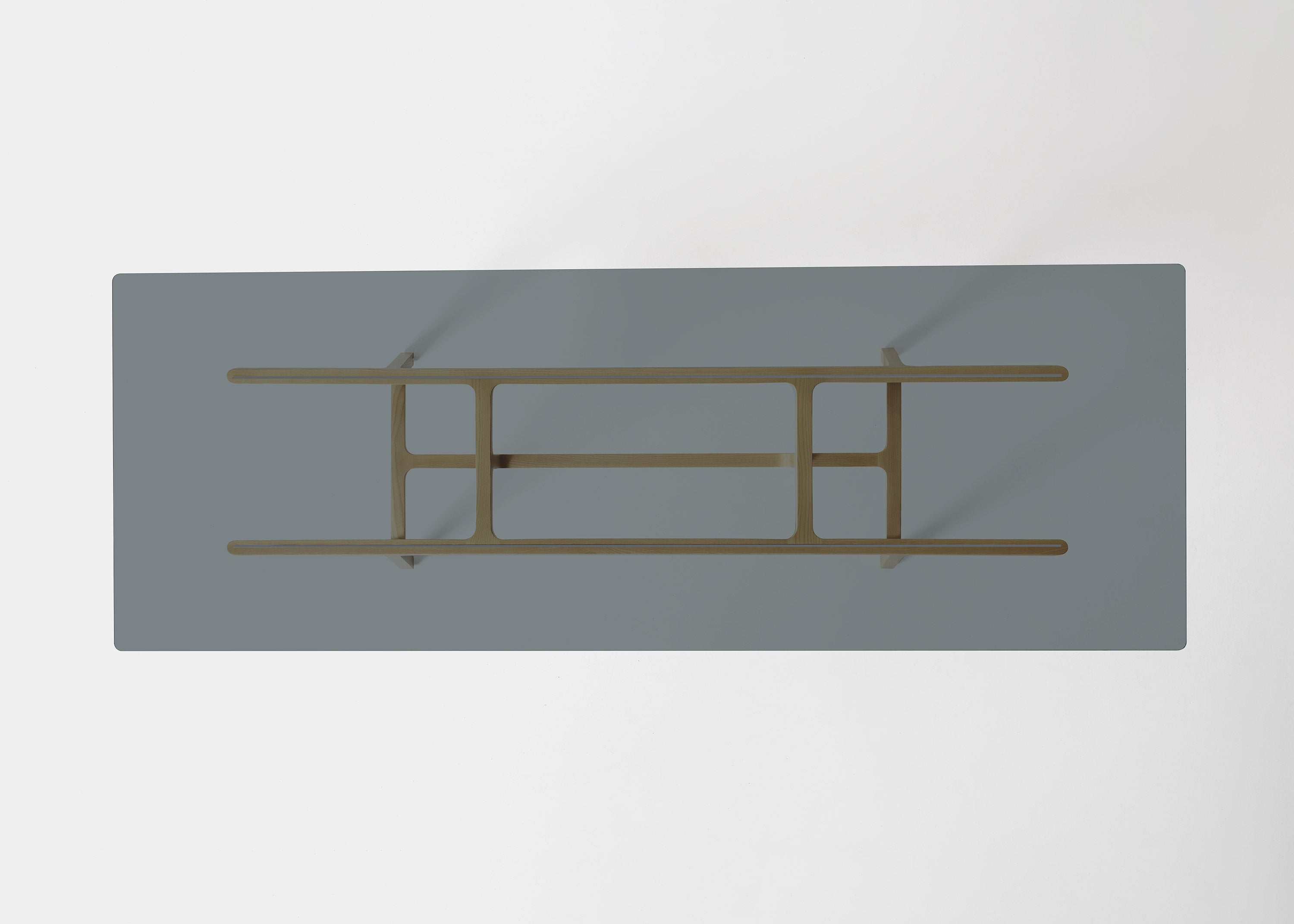 Bottega tavolo con piano rettangolare in legno