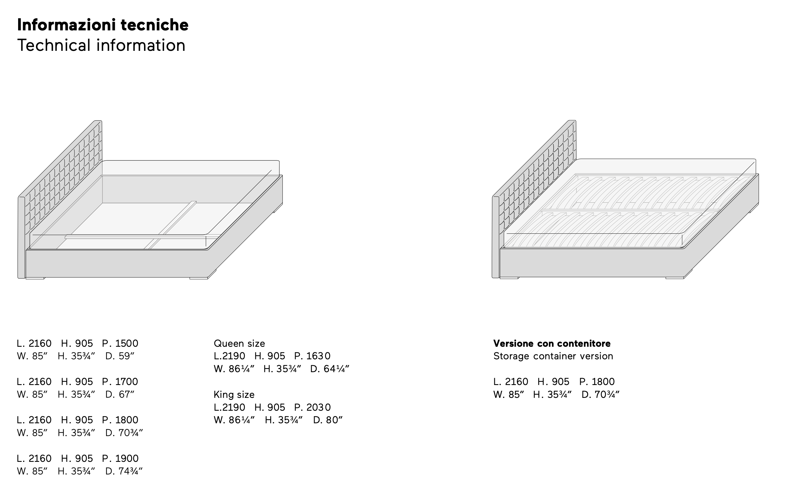Picolit letto tessuto DA con contenitore