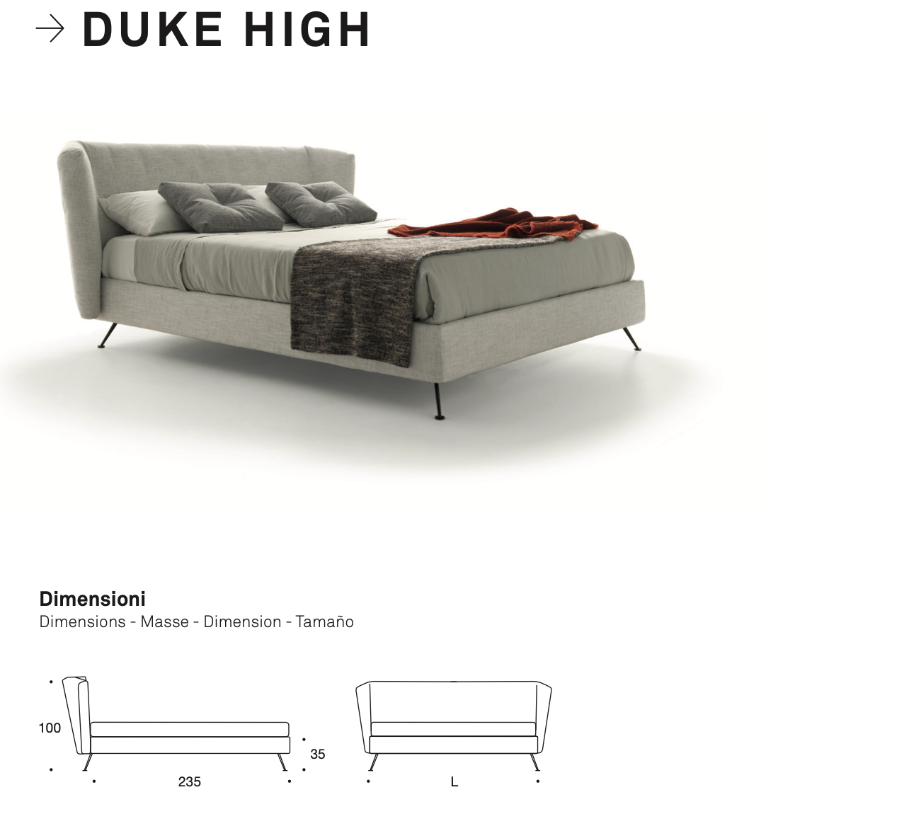 Duke High letto pelle aida