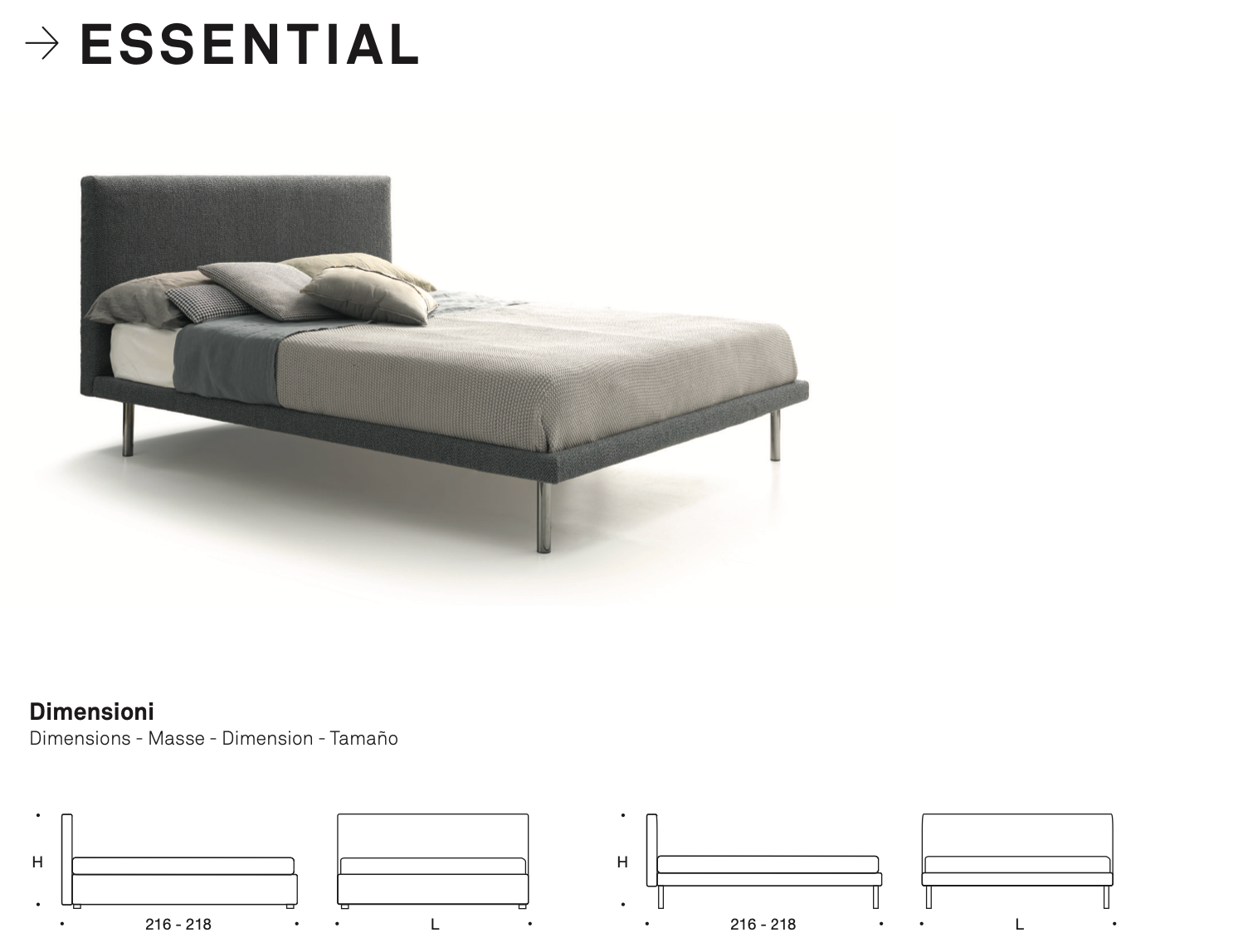 Essential letto pelle aida