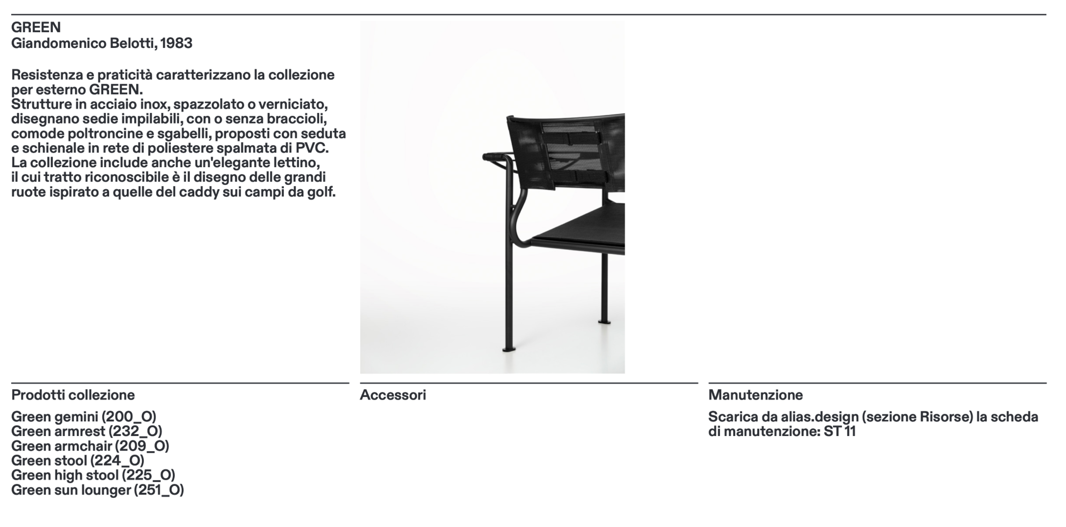 Green armchair poltroncina outdoor