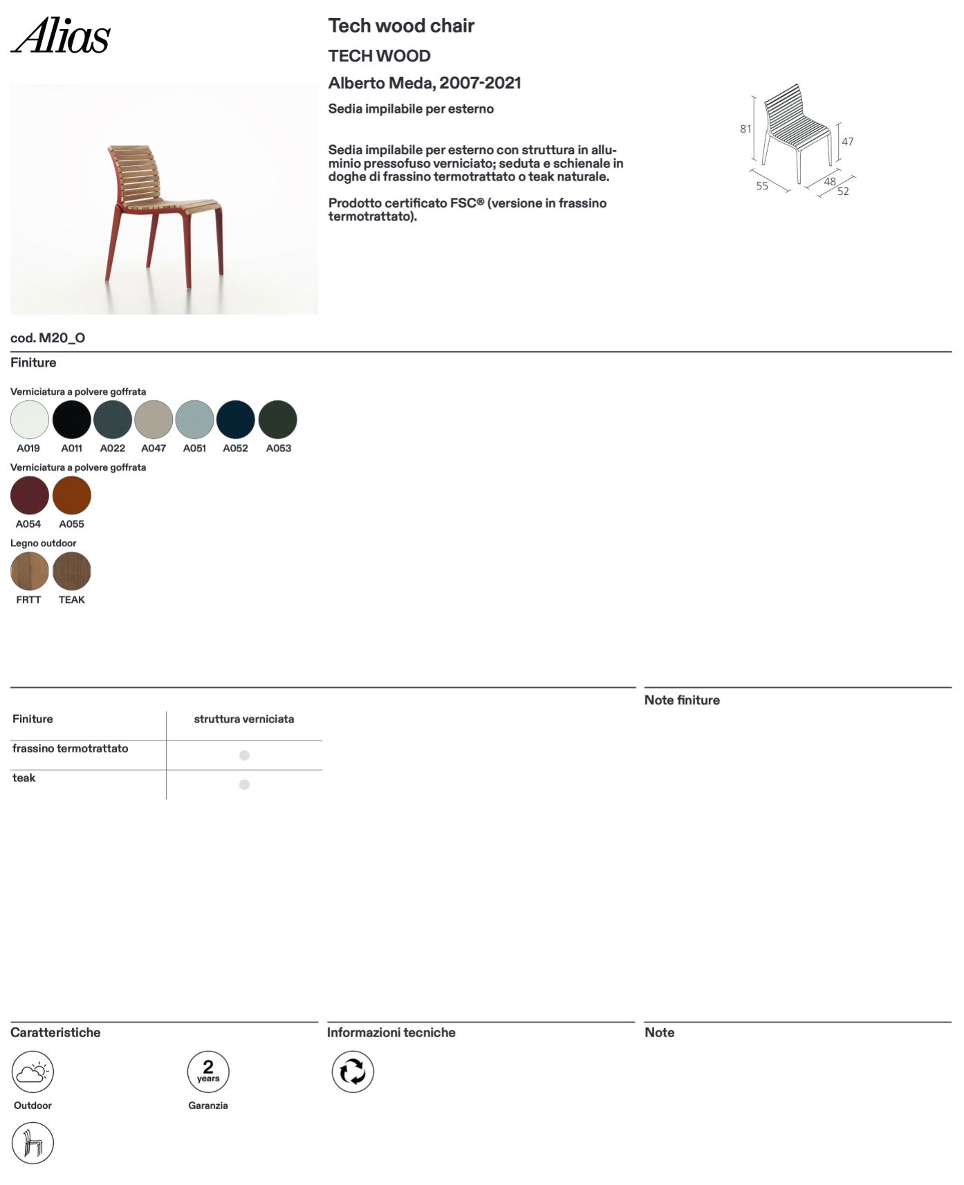 Tech wood chair sedia outdoor