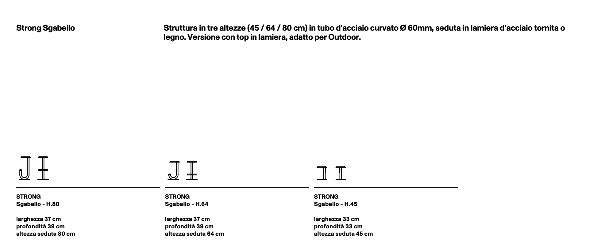 Strong sgabello indoor/outdoor