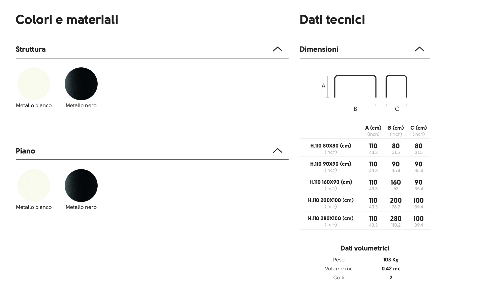 Armando H.110 tavolo