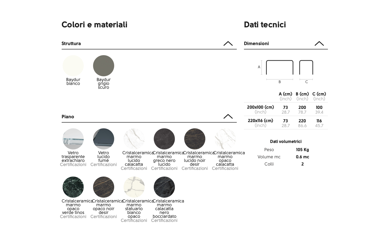 Moonlight tavolo top vetro