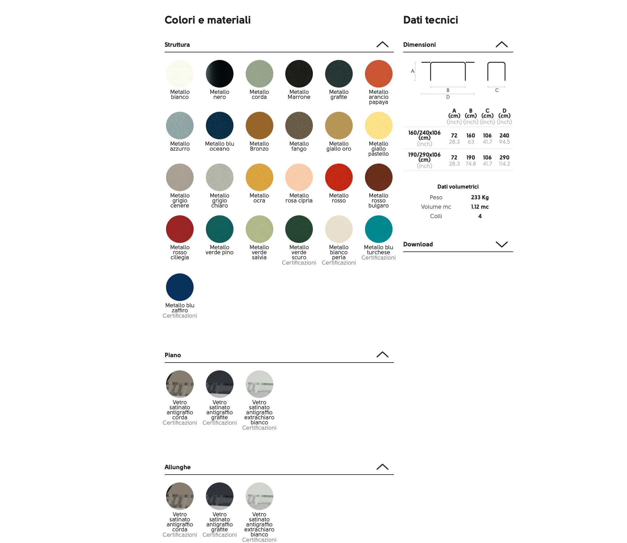 Pechino All tavolo allungabile top vetro