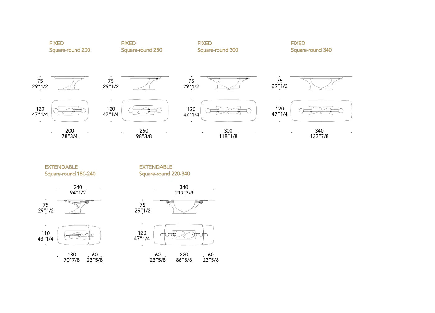 Archimede 72 tavolo allungabile piano vetrolegno con due prolunghe da 60cm