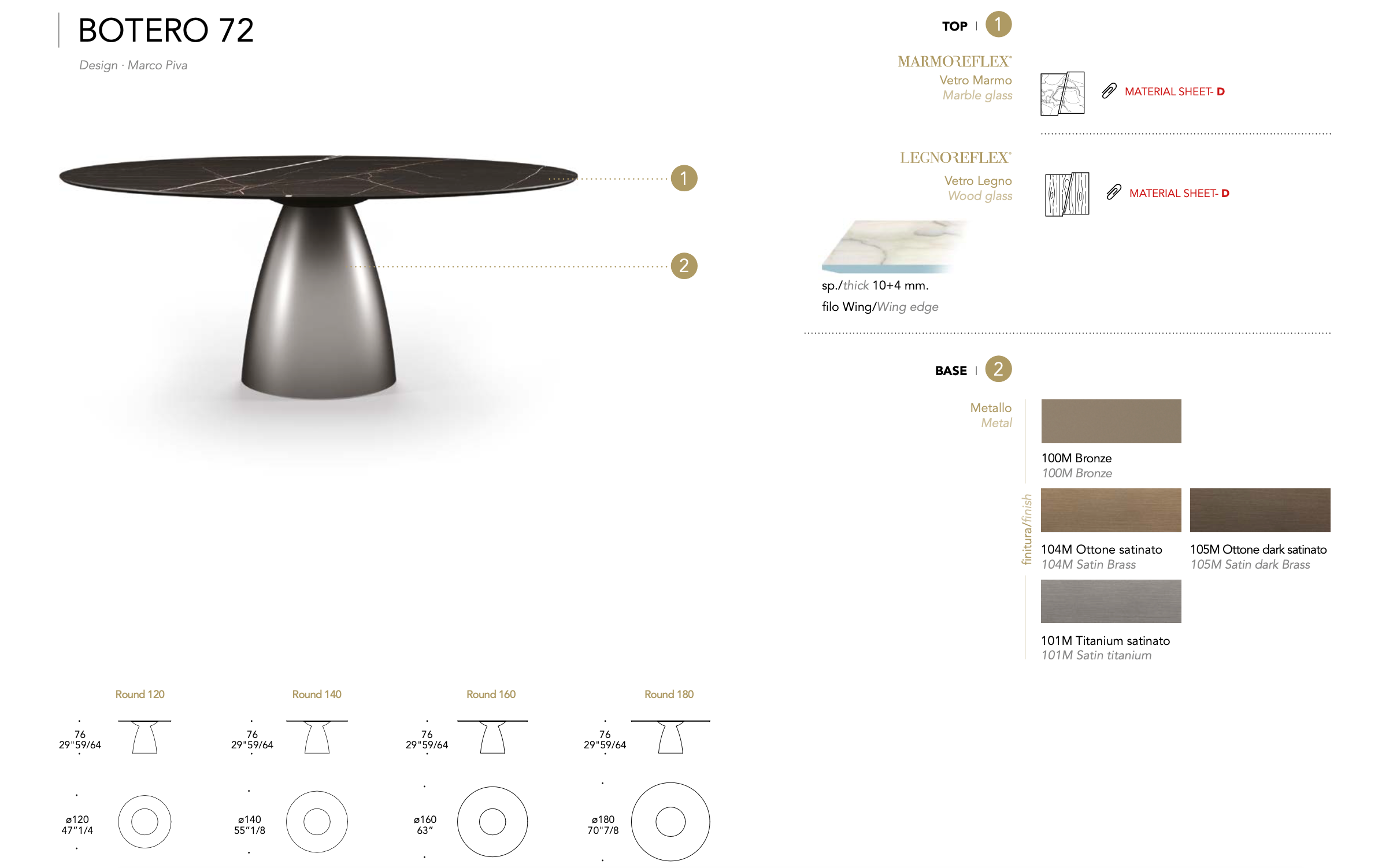 Botero 72 tavolo top legnoreflex