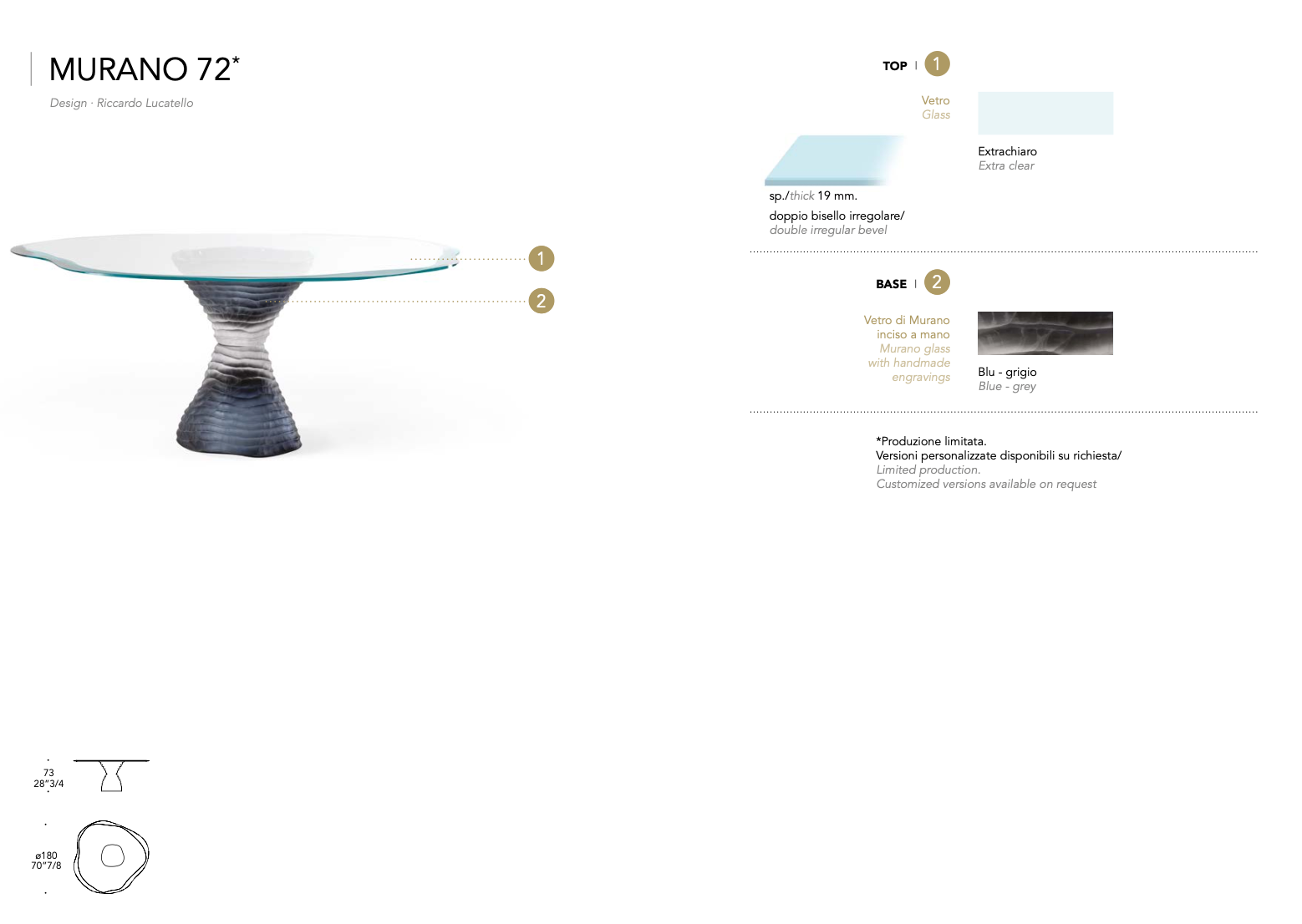 Murano tavolo (produzione limitata)