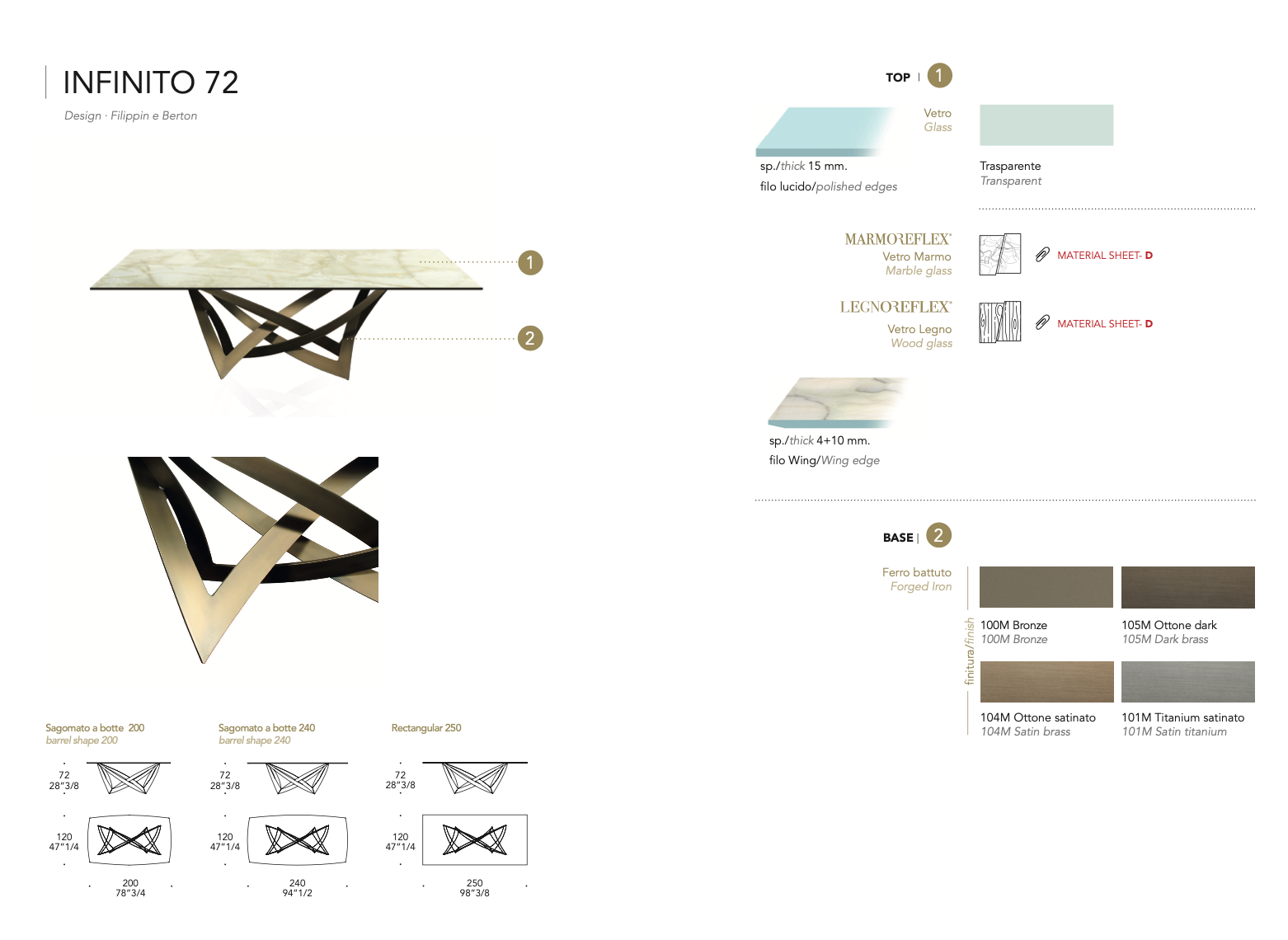Infinito 72 tavolo ferro battuto