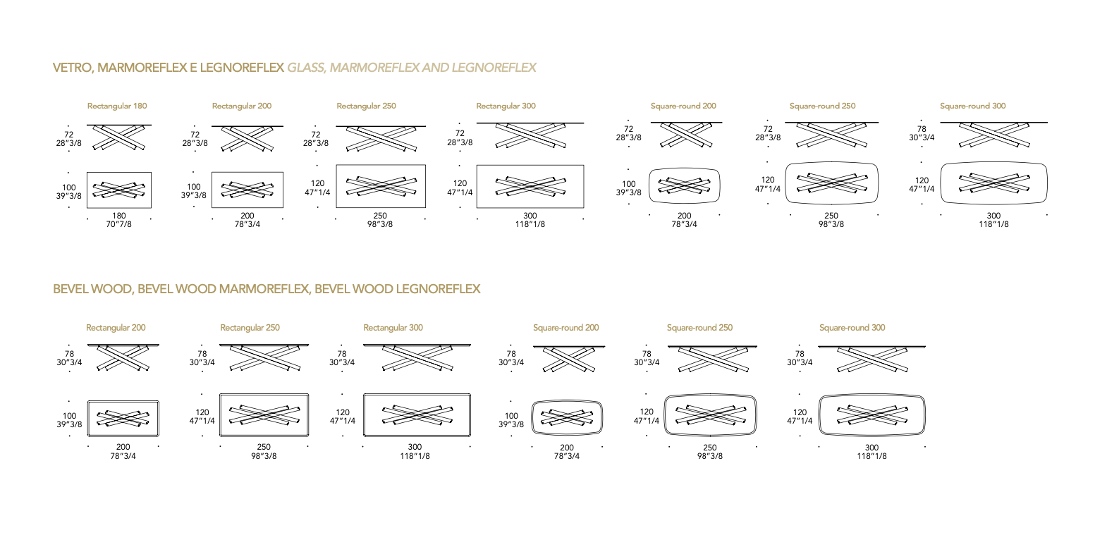 Mikado 72 Steel tavolo