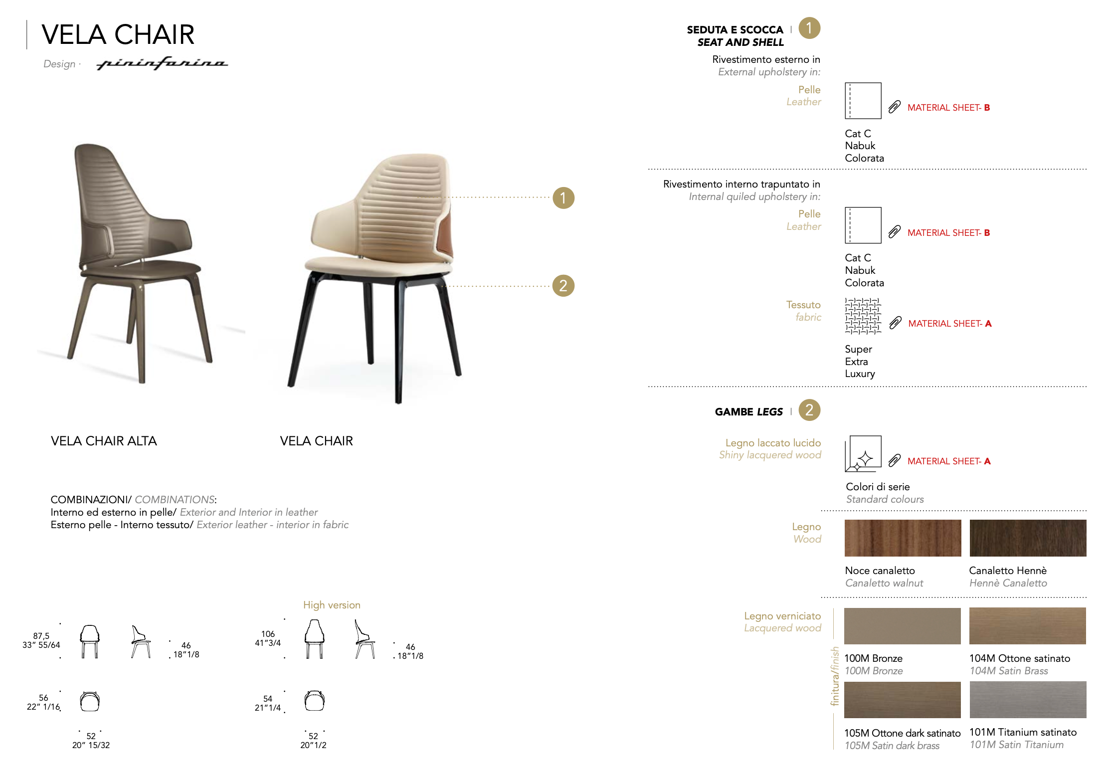 Vela Chair sedia pelle nabuk
