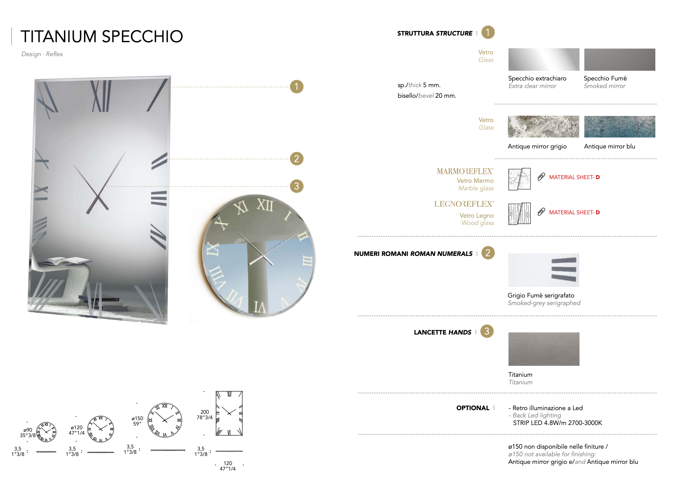 Titanium specchio orologio