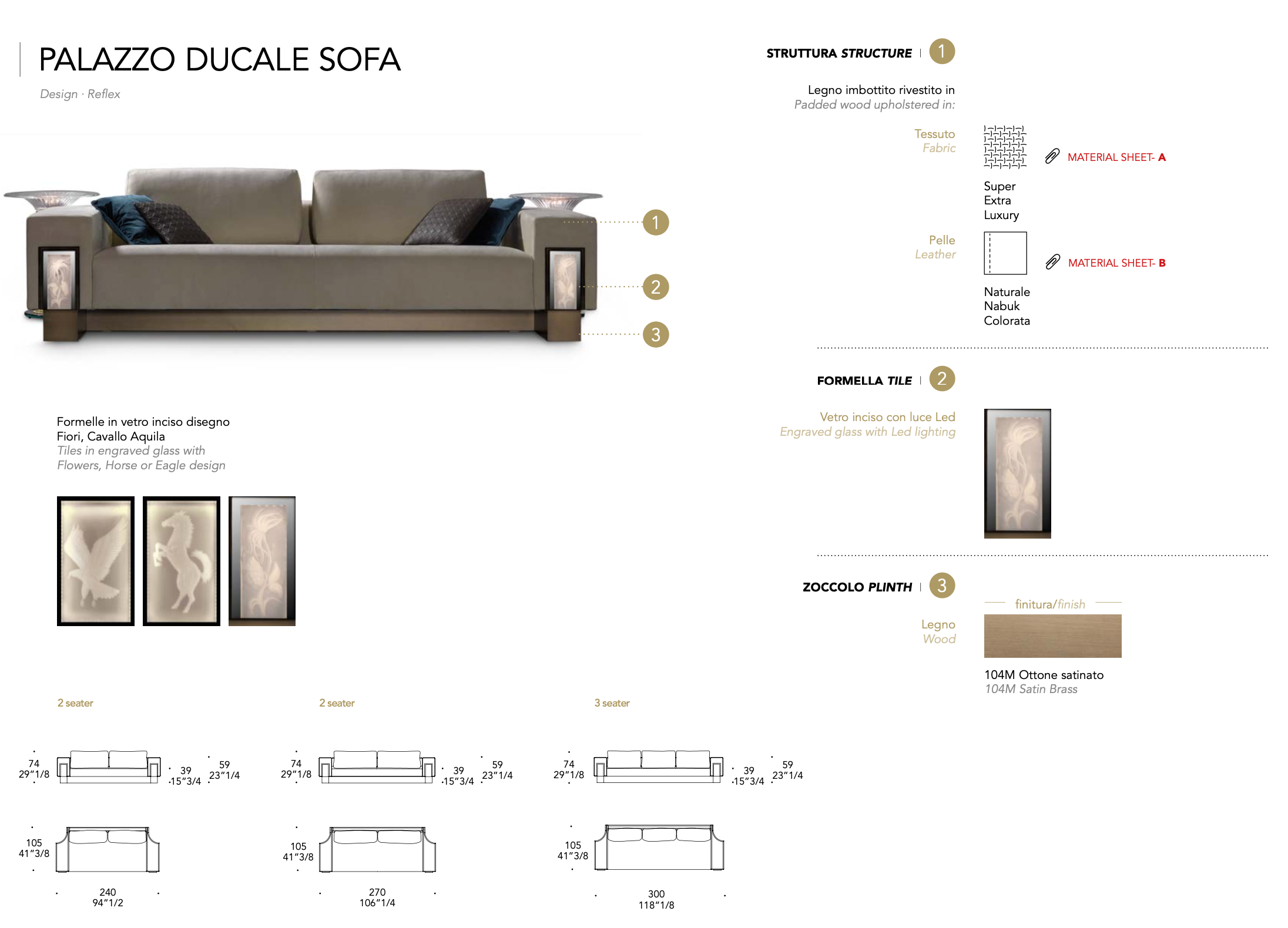 Palazzo Ducale Sofa divano pelle naturale