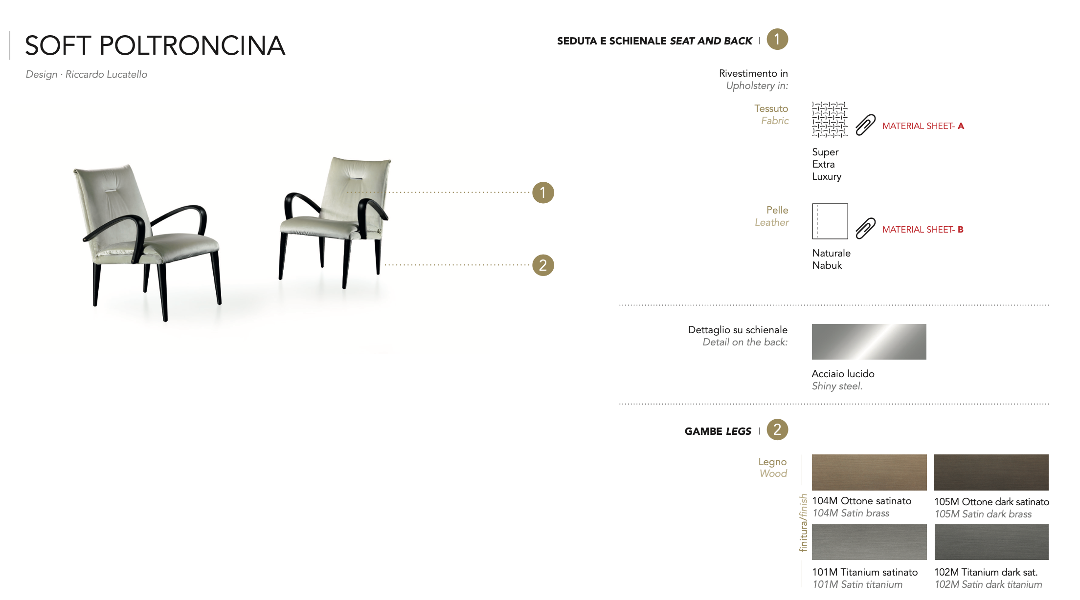 Soft poltroncina pelle naturale